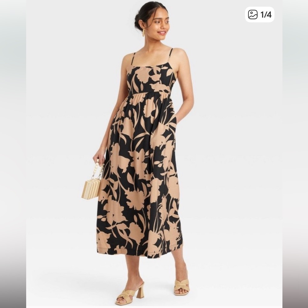 Best Ever MIDI Dress - A New Day - Tan/Black